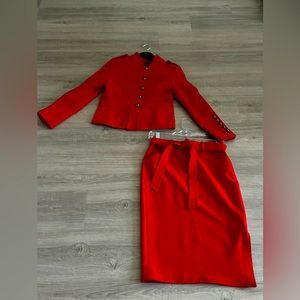 Suit. Military jeans pencil skirt